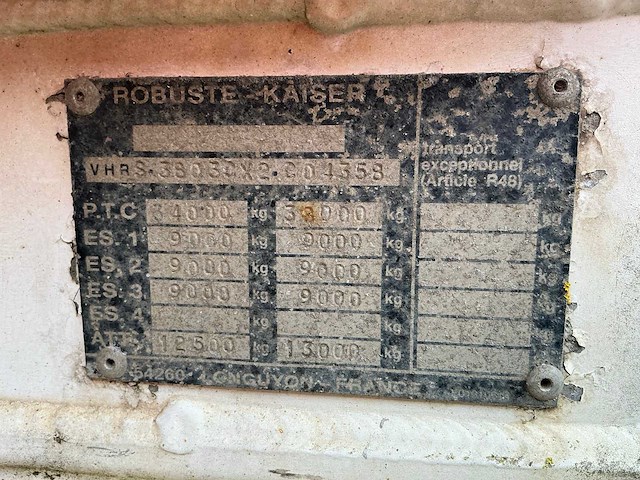 1999 robuste kaiser s3803v oplegger kipper - afbeelding 12 van  18