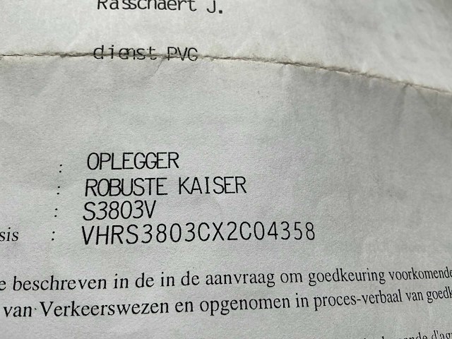 1999 robuste kaiser s3803v oplegger kipper - afbeelding 14 van  18