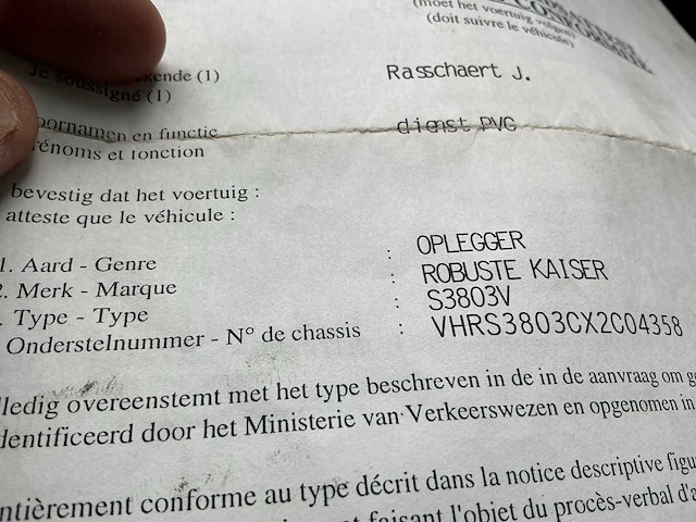 1999 robuste kaiser s3803v oplegger kipper - afbeelding 15 van  18