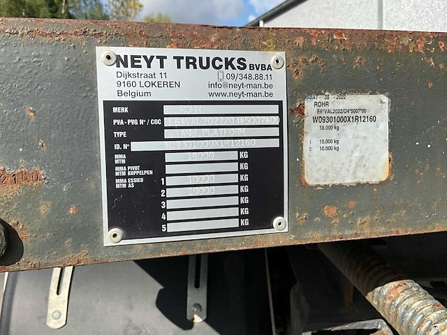 1999 rohr anh.platform aanhangwagen voor vrachtwagens - afbeelding 16 van  37
