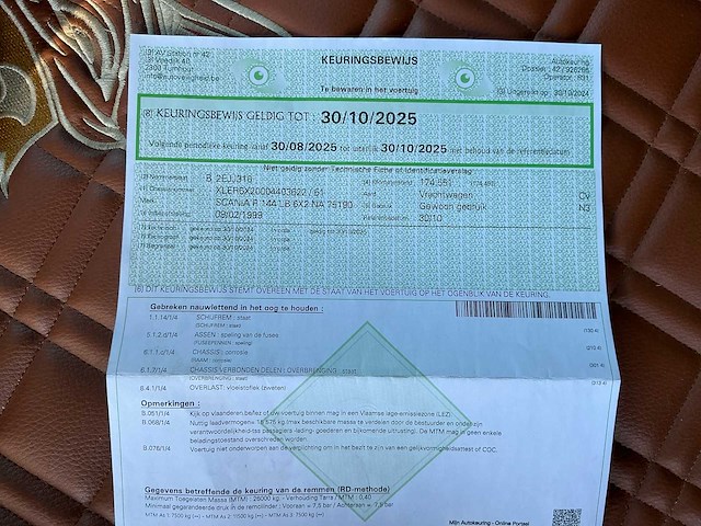 1999 scania r 144 lb 6x2 vrachtwagen - afbeelding 19 van  37