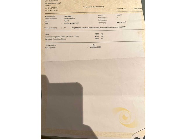 1999 tack kipper aanhangwagen - afbeelding 2 van  12