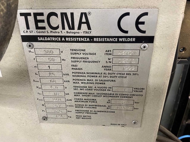 1999 tecna 4610n puntlasmachine - afbeelding 3 van  3