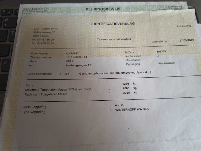 1999 vepa aanhangwagen - afbeelding 13 van  13