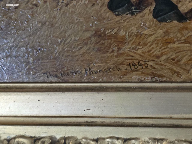 19e-eeuws engels olieverfschilderij op doek the... - afbeelding 4 van  4