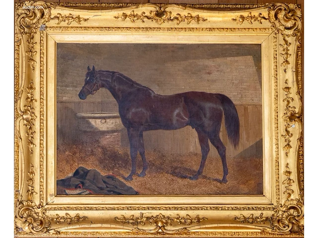 19e-eeuws olieverfschilderij op doek j.f. herring... - afbeelding 1 van  3