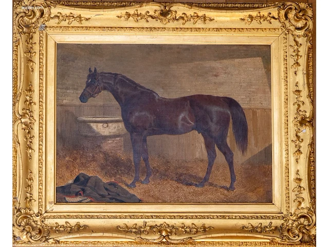 19e-eeuws olieverfschilderij op doek j.f. herring... - afbeelding 2 van  3