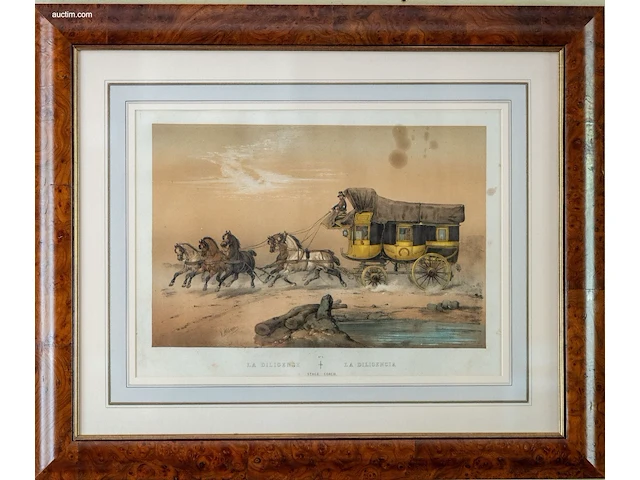 19e-eeuwse ingekleurde lithografie victor adam... - afbeelding 1 van  1