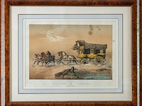 19e-eeuwse ingekleurde lithografie victor adam...
