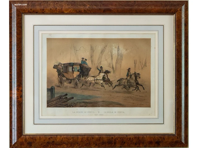 19e-eeuwse ingekleurde lithografie victor adam... - afbeelding 1 van  1