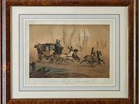 19e-eeuwse ingekleurde lithografie victor adam...