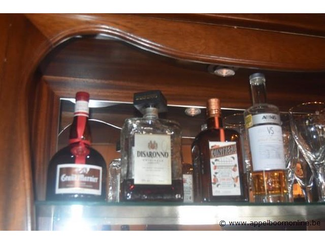 19x aangebroken flessen diverse dranken, waaronder likeuren, vermouth, gin, whisky, rum, pastis en port - afbeelding 2 van  4