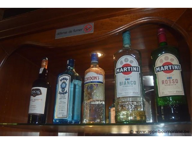 19x aangebroken flessen diverse dranken, waaronder likeuren, vermouth, gin, whisky, rum, pastis en port - afbeelding 3 van  4