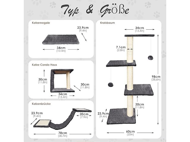 19x krabpaal + wand klimelementen katten - afbeelding 3 van  5