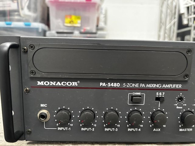 1x 100v versterker monacor pa-5480 - afbeelding 2 van  3