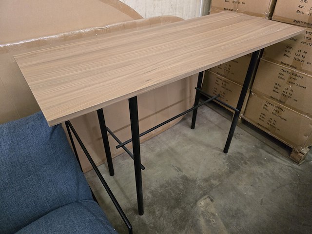 1x bartafel met houten blad 140x55x94h - afbeelding 1 van  6