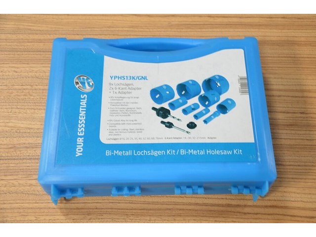 1x bi-metal holesaw kit yphs13k/gnl, 12 piece kit - afbeelding 1 van  5