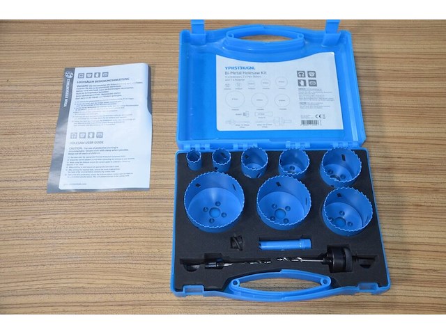 1x bi-metal holesaw kit yphs13k/gnl, 12 piece kit - afbeelding 3 van  5