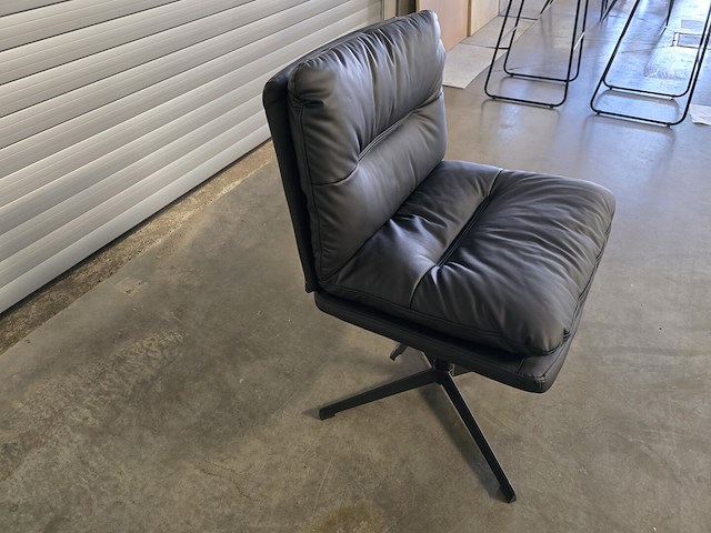 1x bureaustoel ultrasoft zwart premium lederlook - afbeelding 4 van  7