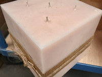 1x cosy candle vierkant lichtroze - afbeelding 1 van  1
