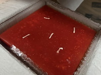 1x cosy candle vierkant rood - afbeelding 1 van  1