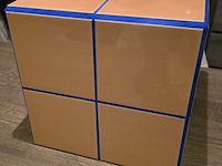 1x design oranje tegeltafel handmade 31x31x31h - afbeelding 2 van  7