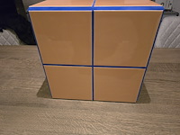 1x design oranje tegeltafel handmade 31x31x31h - afbeelding 3 van  7