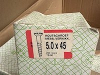 1x doos met houtschroeven 5x45 - afbeelding 2 van  2