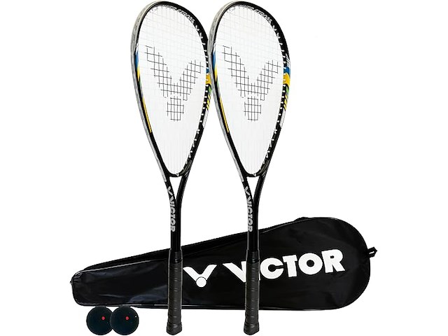 1x dunlop hyper tour ti squasracket met beschermhoes en squashballen - afbeelding 1 van  1