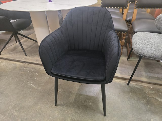 1x eetkamerstoel emma zwarte velvet - afbeelding 2 van  4