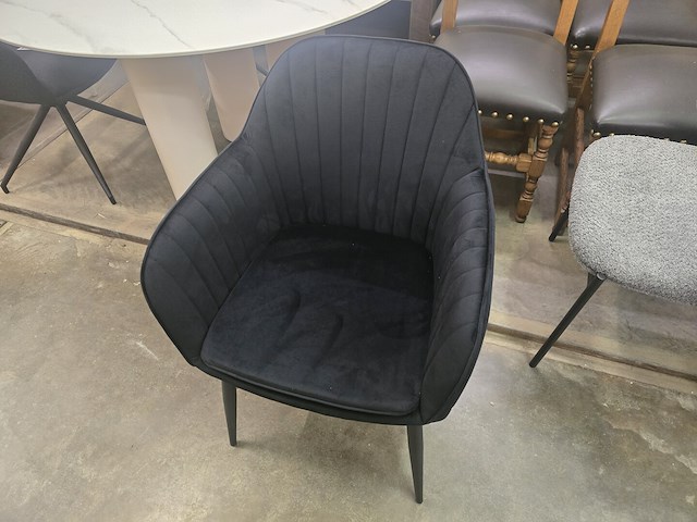 1x eetkamerstoel emma zwarte velvet - afbeelding 3 van  4