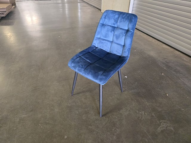 1x eetkamerstoel mhm3 blauw velvet - afbeelding 1 van  5