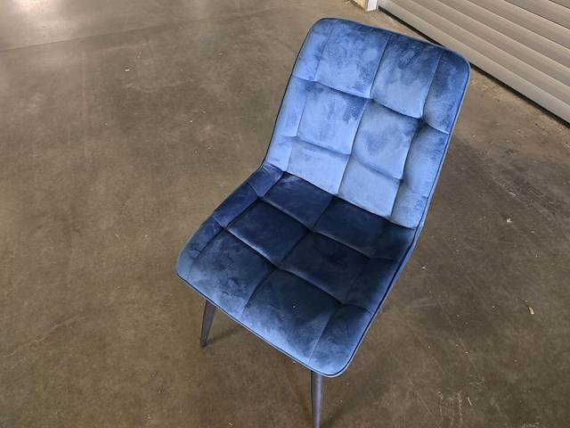 1x eetkamerstoel mhm3 blauw velvet - afbeelding 2 van  5