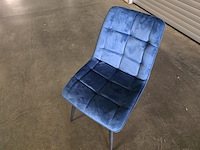 1x eetkamerstoel mhm3 blauw velvet - afbeelding 2 van  5