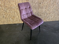 1x eetkamerstoel mhm3 roze velvet - afbeelding 1 van  3