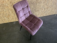 1x eetkamerstoel mhm3 roze velvet - afbeelding 2 van  3