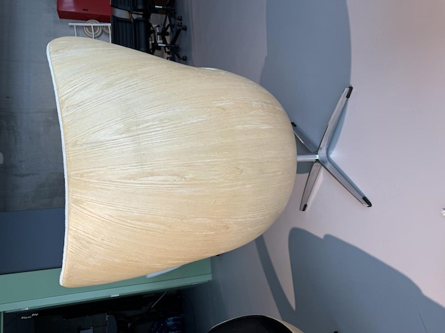 1x egg chair wit licht hout - afbeelding 5 van  7