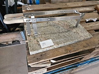 1x hamklem inox/natuursteen - afbeelding 1 van  2
