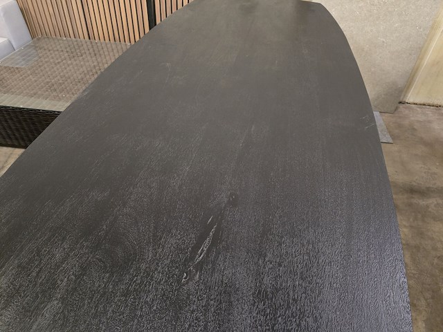 1x houten tafel zwart massief 240x100 - afbeelding 4 van  8