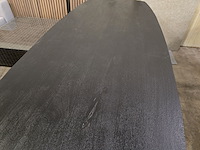1x houten tafel zwart massief 240x100 - afbeelding 4 van  8