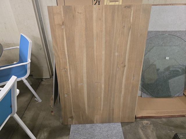 1x houten tafelblad 120x60 massief eik - afbeelding 1 van  6