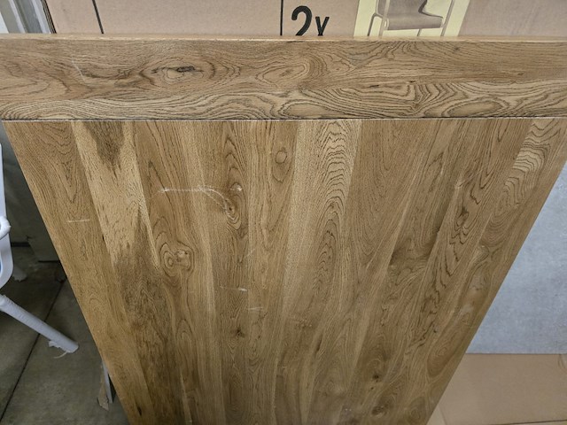 1x houten tafelblad 120x60 massief eik - afbeelding 2 van  5