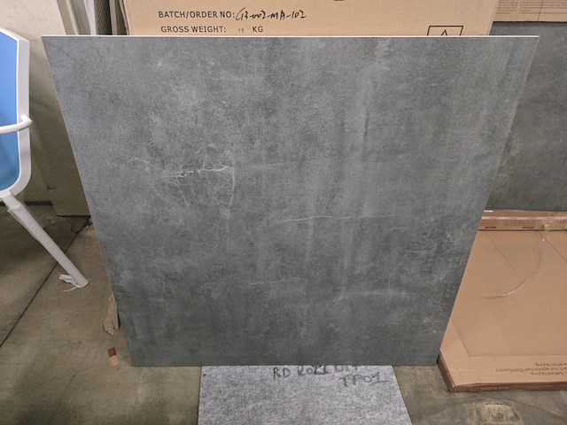 1x keramiek blad grey with pattern mat 90x90x1 - afbeelding 1 van  5