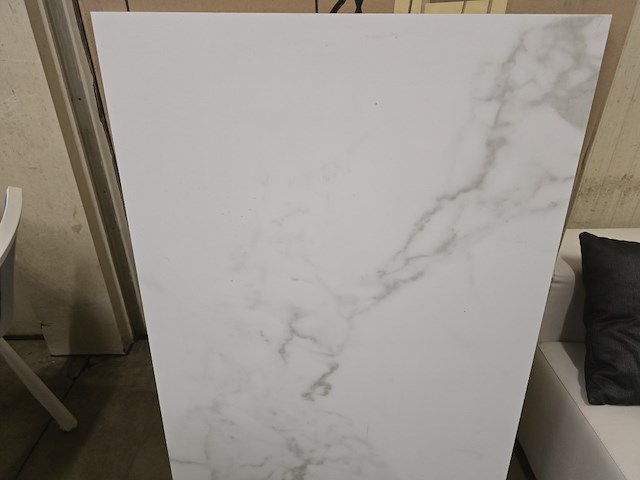 1x keramiek blad white carrara glossy 120x60x1 - afbeelding 2 van  5