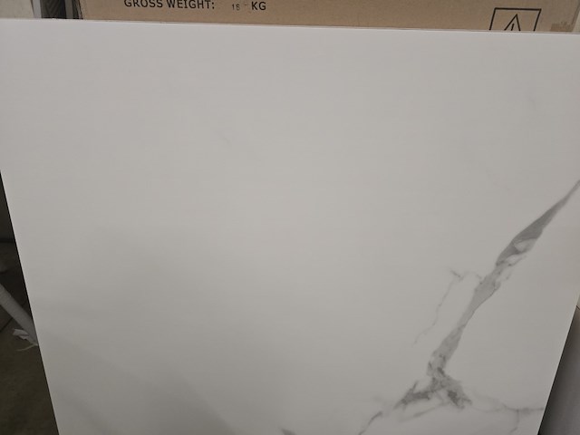 1x keramiek blad white carrara glossy 90x90x1 - afbeelding 4 van  8