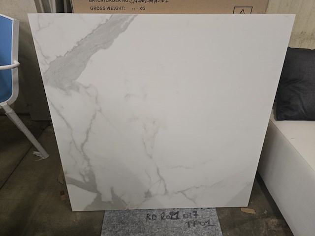 1x keramiek blad white carrara glossy 90x90x1 - afbeelding 5 van  8