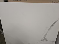 1x keramiek blad white carrara glossy 90x90x1 - afbeelding 4 van  8