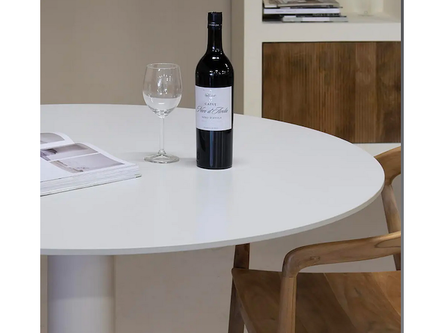 1x keramiek tafel rond wit 120x120 - afbeelding 3 van  3