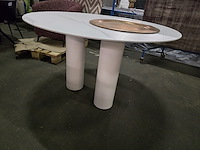 1x keramiek tafel rond wit 130x130 - afbeelding 2 van  6
