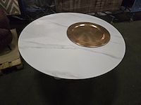 1x keramiek tafel rond wit 130x130 - afbeelding 3 van  6